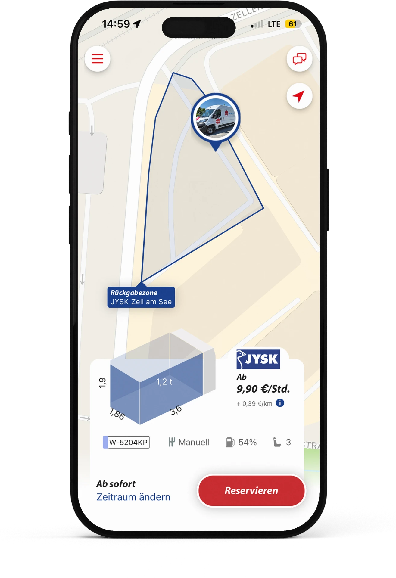 JYSK Transporter App Ansicht